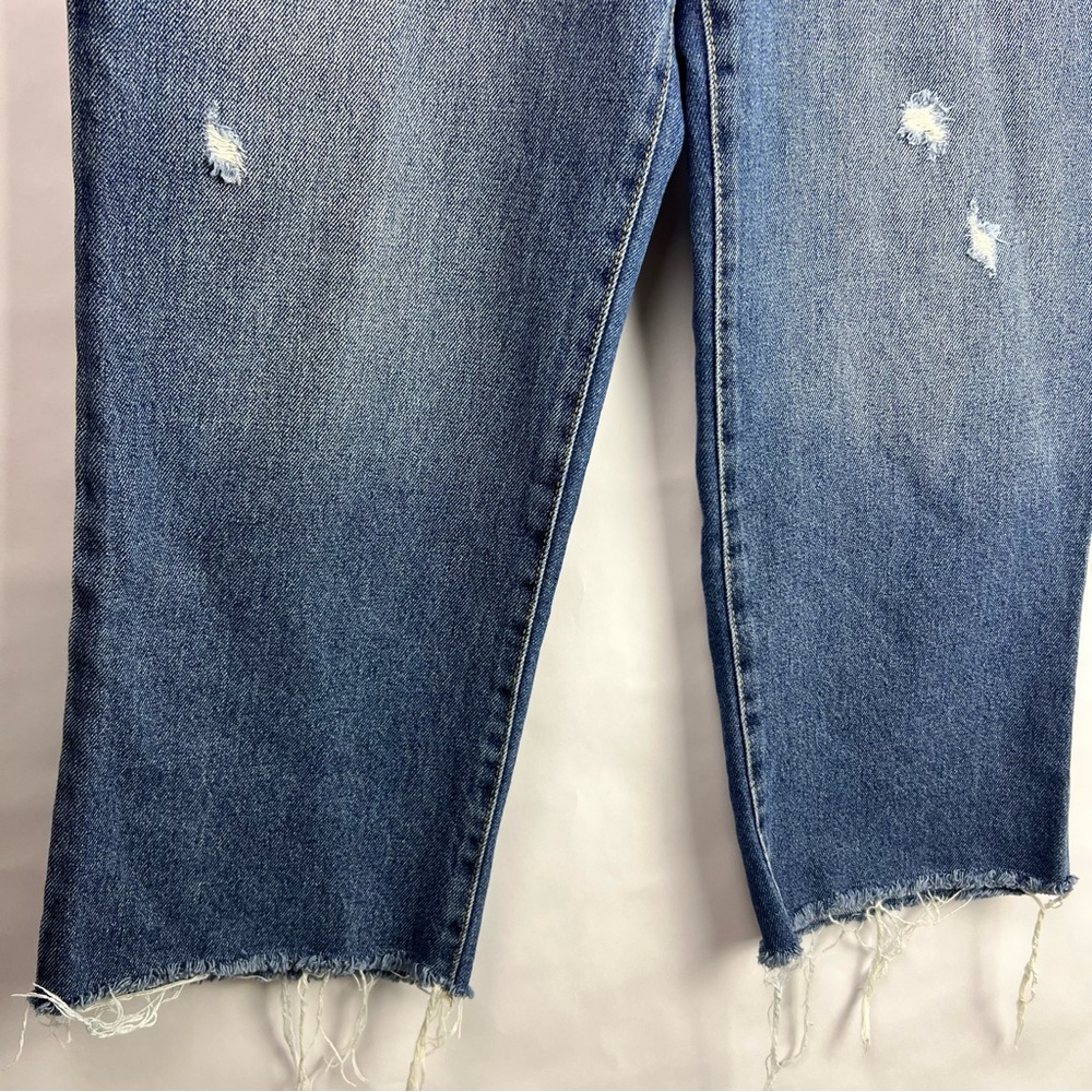 By Rewash Super High Rise Mom Jeans Blue Distressed Raw Hem Eco 11/30 - Picture 5 of 10